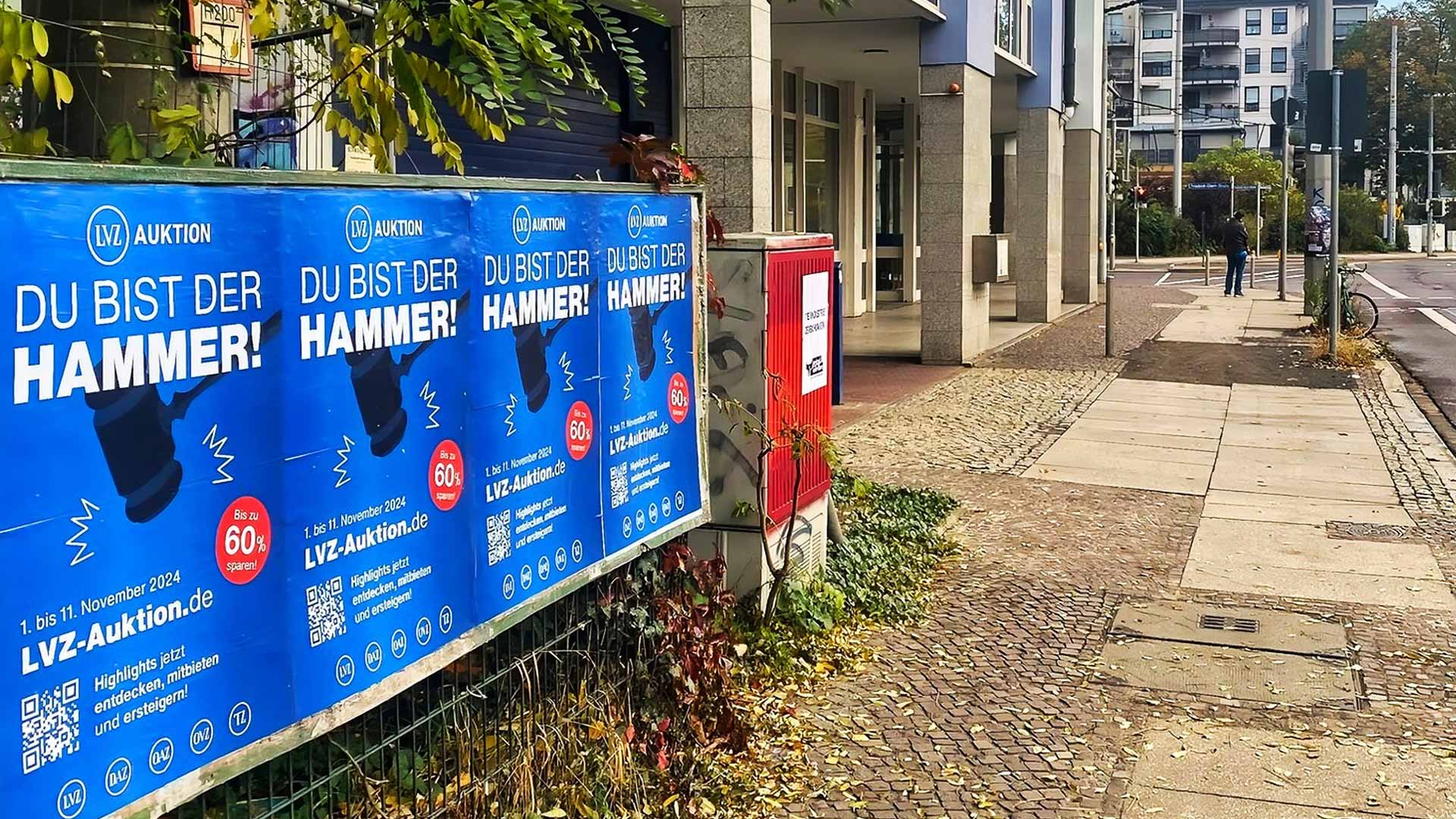 Plakatierung für die LVZ Auktion